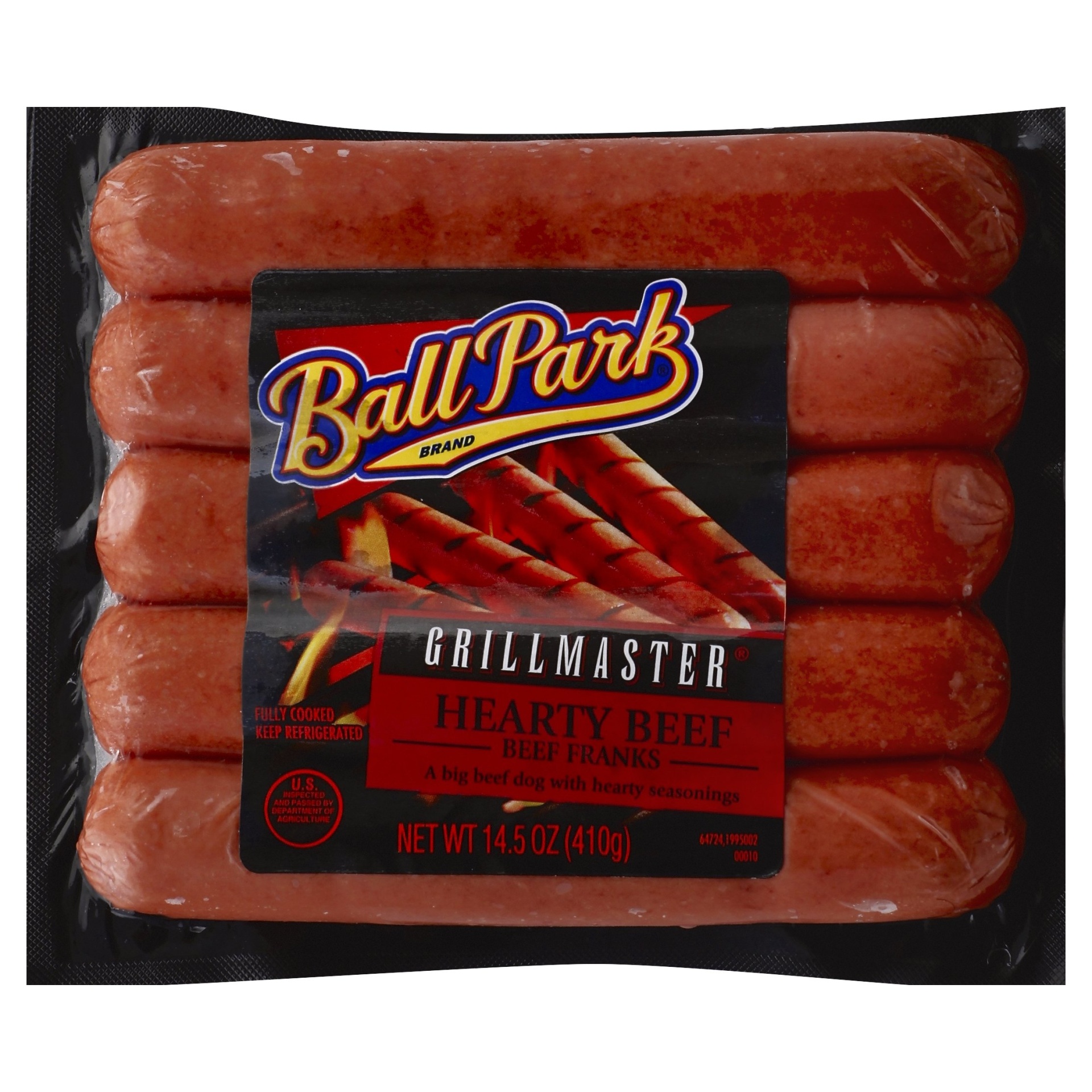 slide 1 of 5, Ball Park Grillmaster Hearty Beef Franks, 14.5 oz