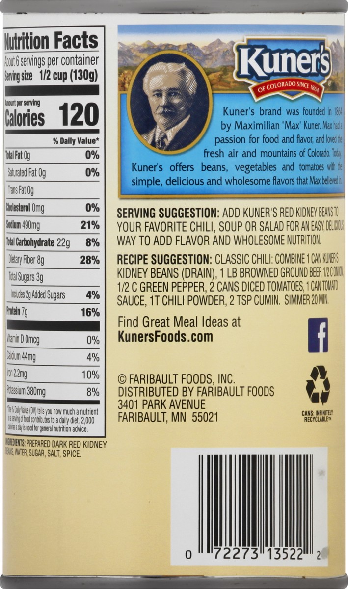 slide 8 of 9, Kuner's Dark Red Kidney Beans 26 oz, 26 oz