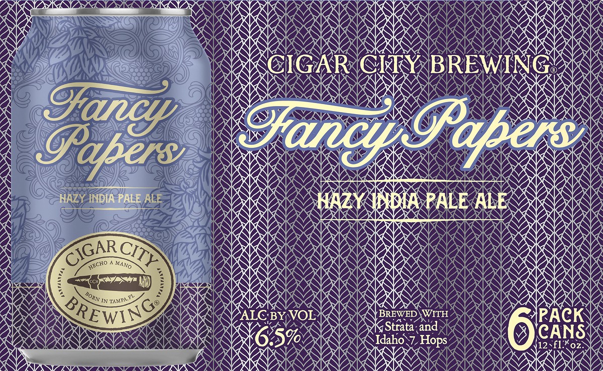 slide 5 of 7, Cigar City Fancy Papers Hazy IPA 6 Pack 12 fl oz Can, 12 oz