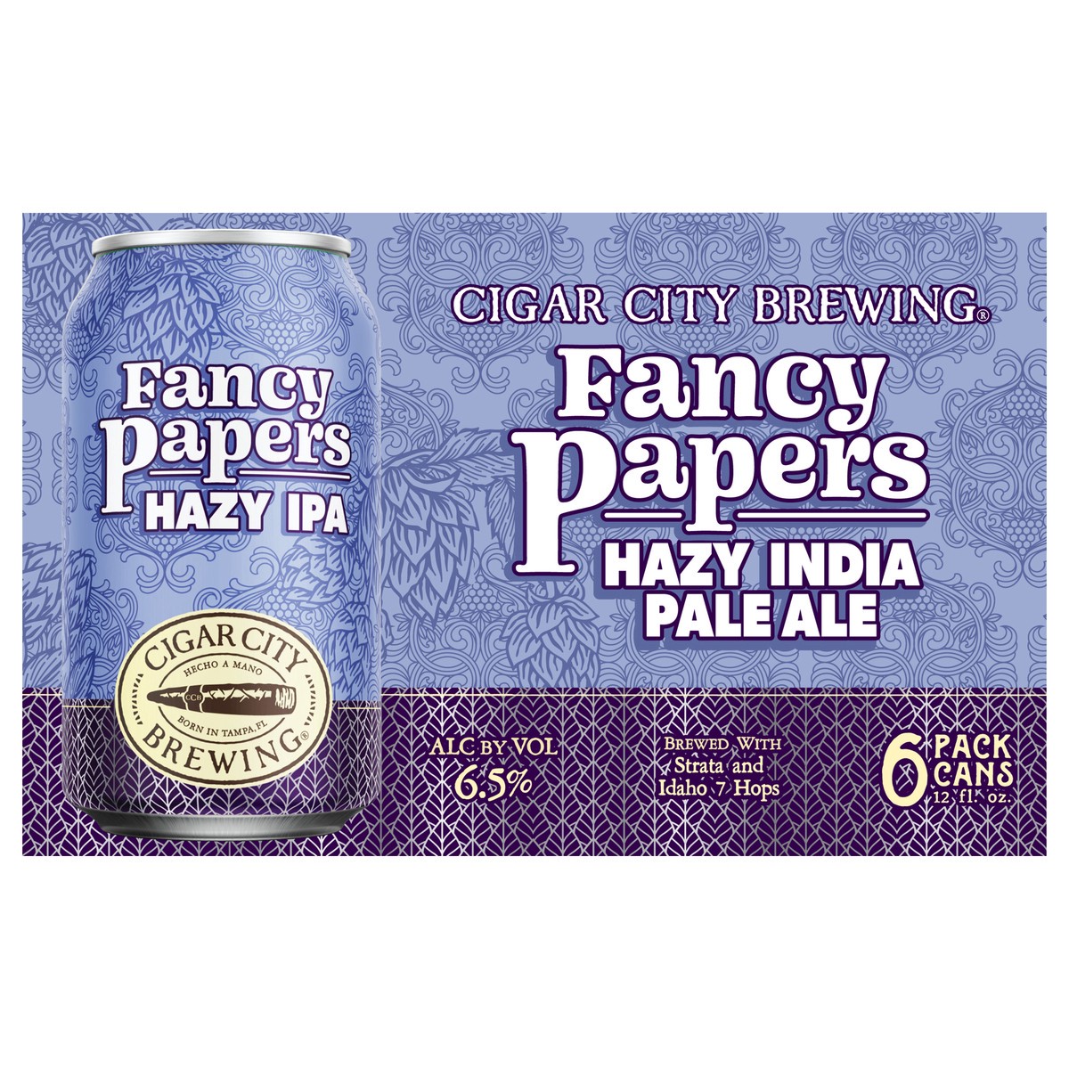 slide 1 of 7, Cigar City Brewing Fancy Papers Hazy India Pale Ale Beer 6 - 12 fl oz Cans, 6 ct