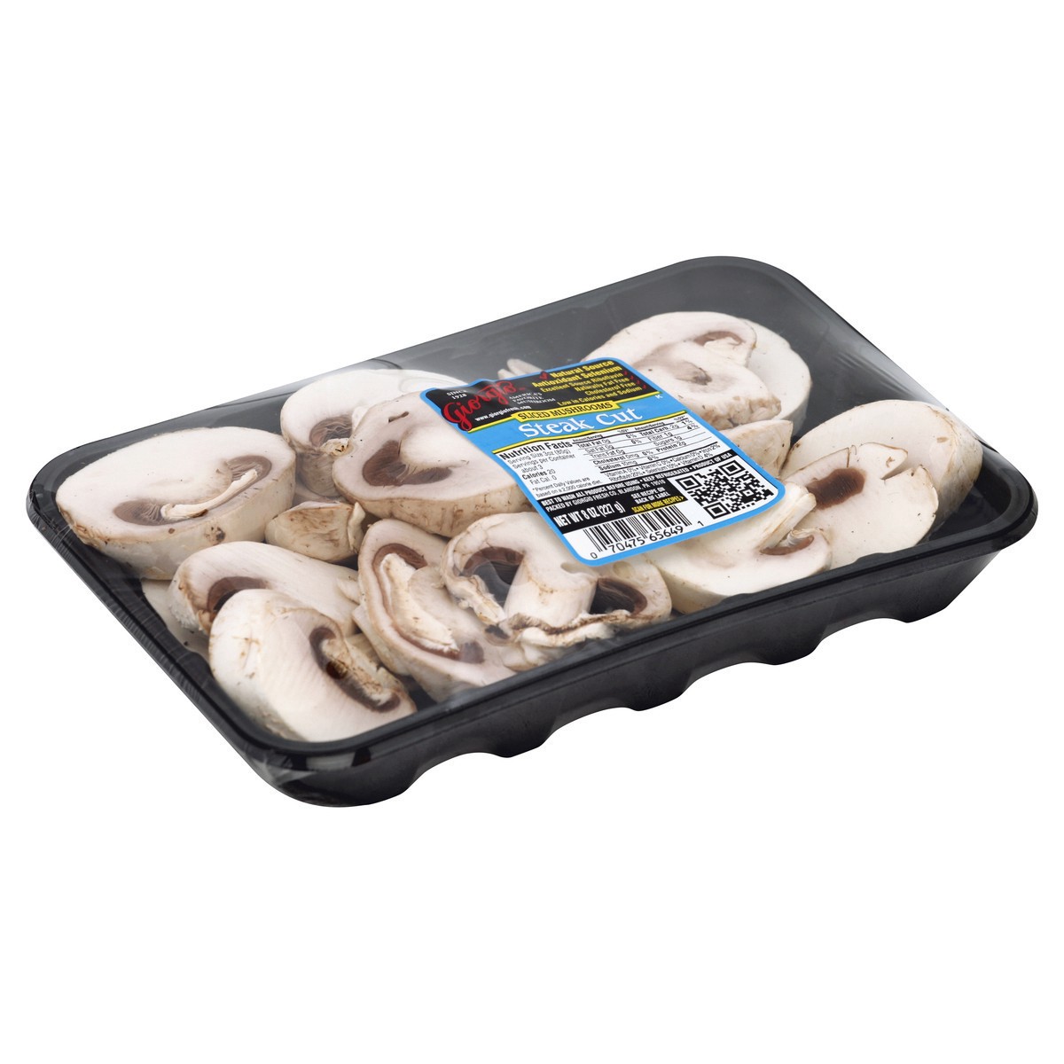 slide 2 of 5, Giorgio Mushroom Steak Cut - Flat Tray Shingle Stack, 8 oz