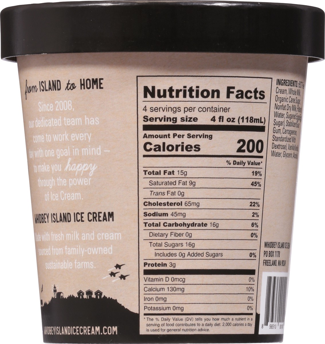 slide 6 of 9, Whidbey Island Ice Cream Co Vanilla Ice Cream 1 pt, 1 pint