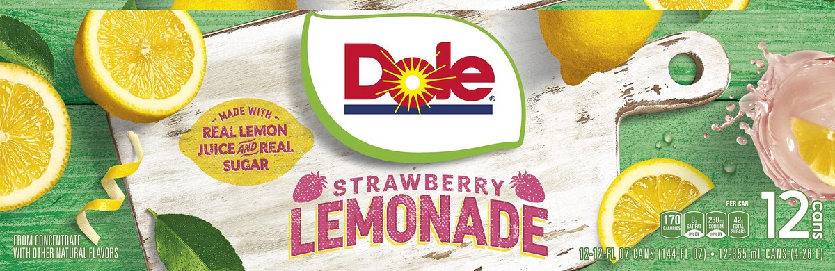 slide 4 of 4, Dole Strawberry Lemonade 12 ea, 12 ct