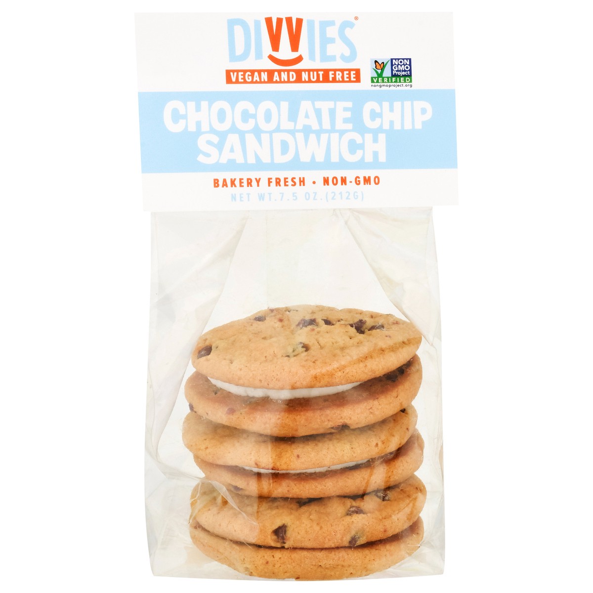 slide 1 of 9, Divvies Chocolate Chip Cookie Sandwiches, 7.5 oz