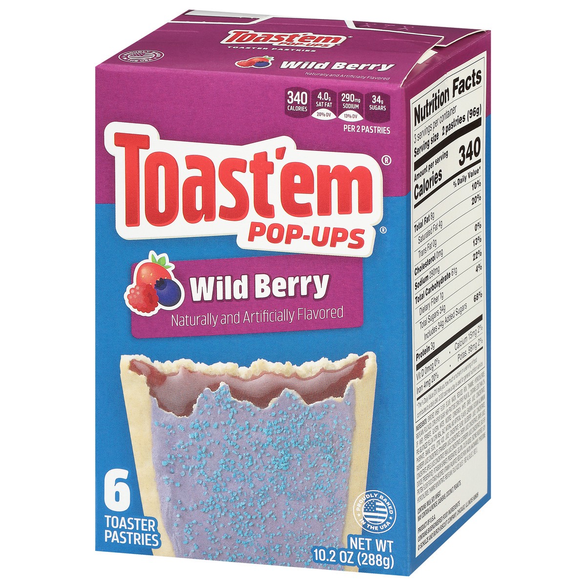 slide 3 of 9, Toast'em Pop-ups Wild Berry Toaster Pastries 6 ea, 6 ct