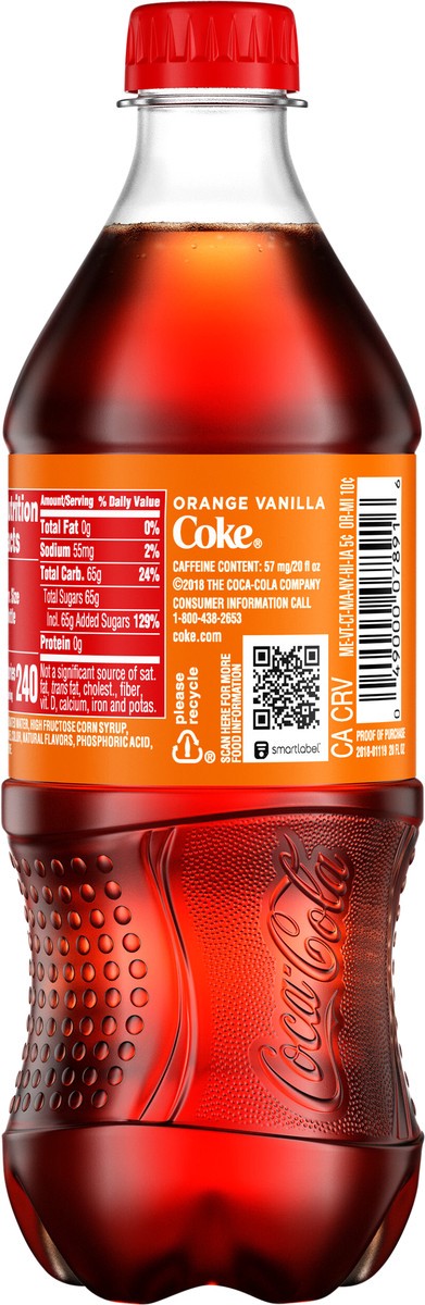 slide 7 of 7, Coca-Cola Orange Vanilla Bottle, 20 fl oz, 20 fl oz