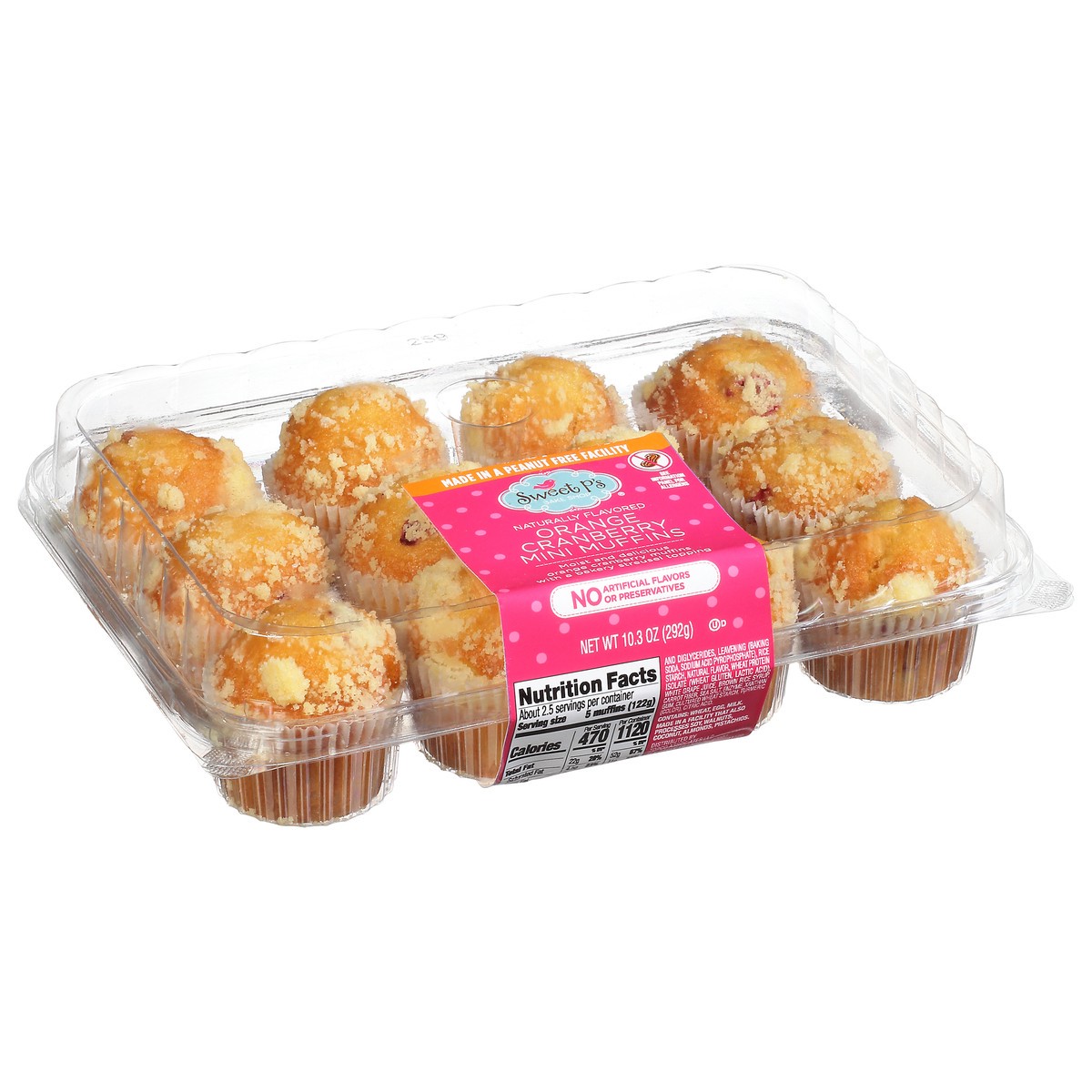 slide 4 of 9, Sweet P's Bake Shop Orange Cranberry Mini Muffins 10.3 oz, 10.3 oz
