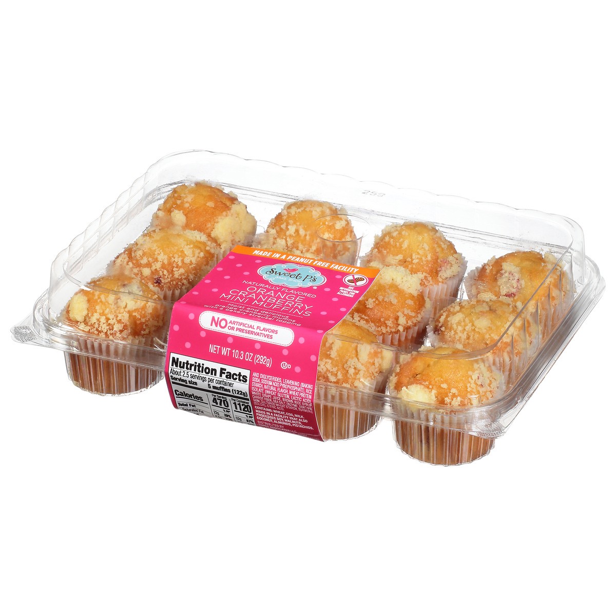 slide 6 of 9, Sweet P's Bake Shop Orange Cranberry Mini Muffins 10.3 oz, 10.3 oz