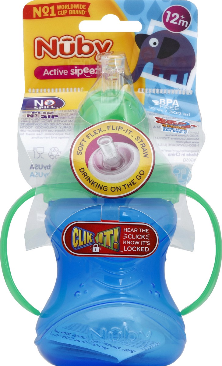 slide 4 of 6, Nuby Baby Cup 10Z 2Handle W/Straw, 1 ct