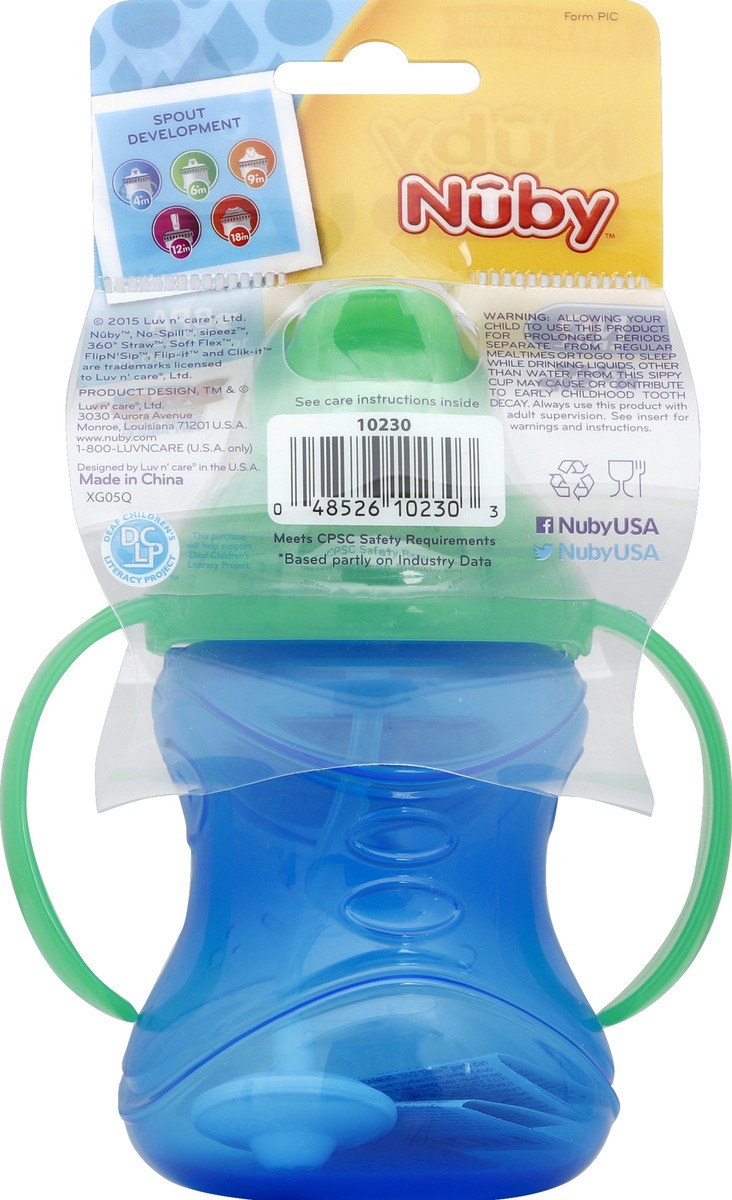 slide 5 of 6, Nuby Baby Cup 10Z 2Handle W/Straw, 1 ct