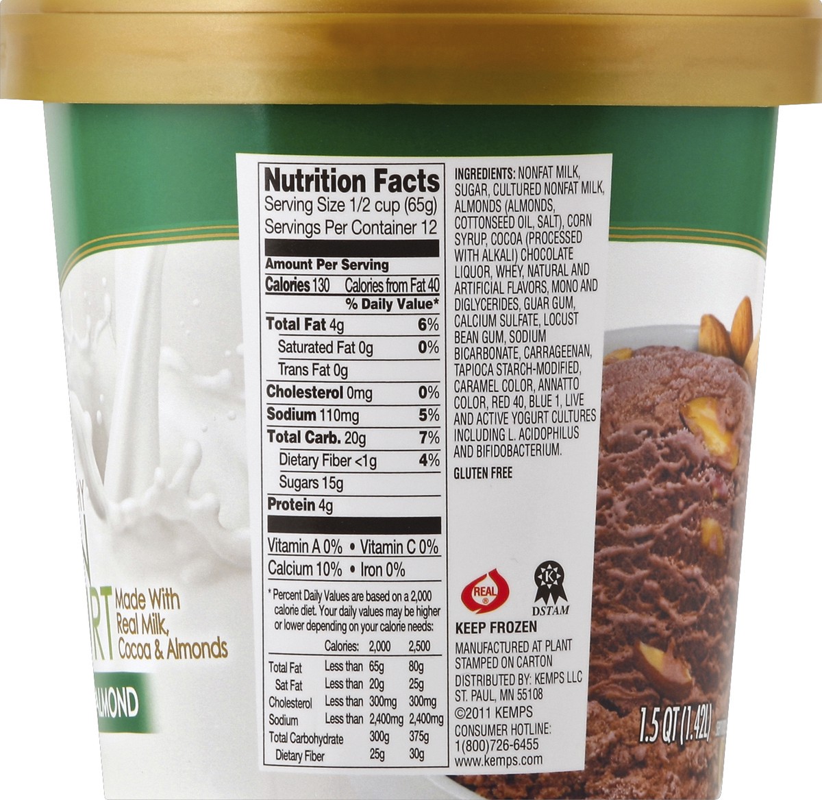 slide 3 of 4, Kemps Frozen Yogurt 1.5 qt, 48 fl oz