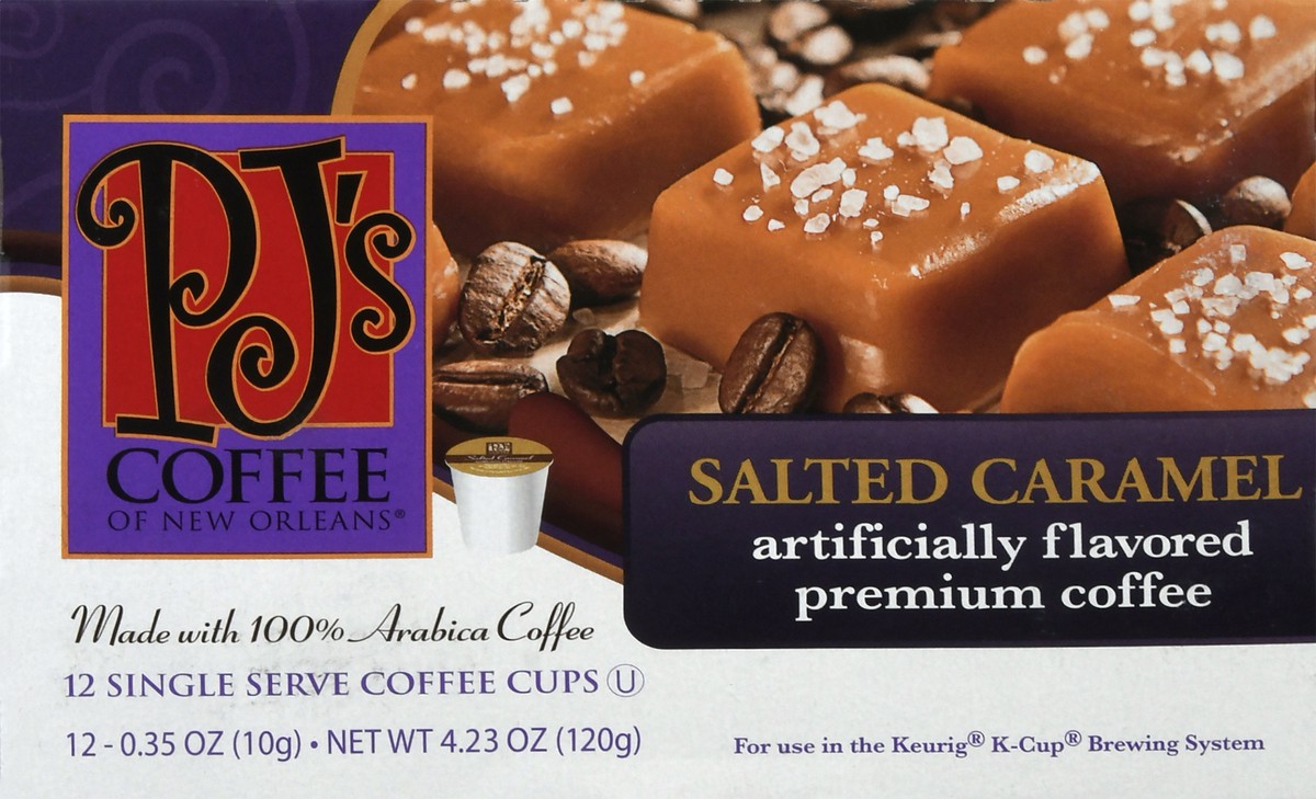 slide 1 of 9, PJ's Coffee of New Orleans Single Serve Cups Salted Caramel Coffee- 12 ct, 12 ct