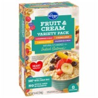 slide 1 of 3, Kroger Fruit & Cream Naturally Flavored Instant Oatmeal Pouches Variety Pack, 8 ct ; 8.4 oz