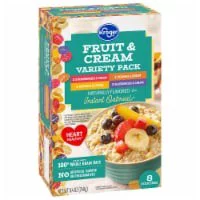Kroger Fruit & Cream Naturally Flavored Instant Oatmeal Pouches Variety Pack