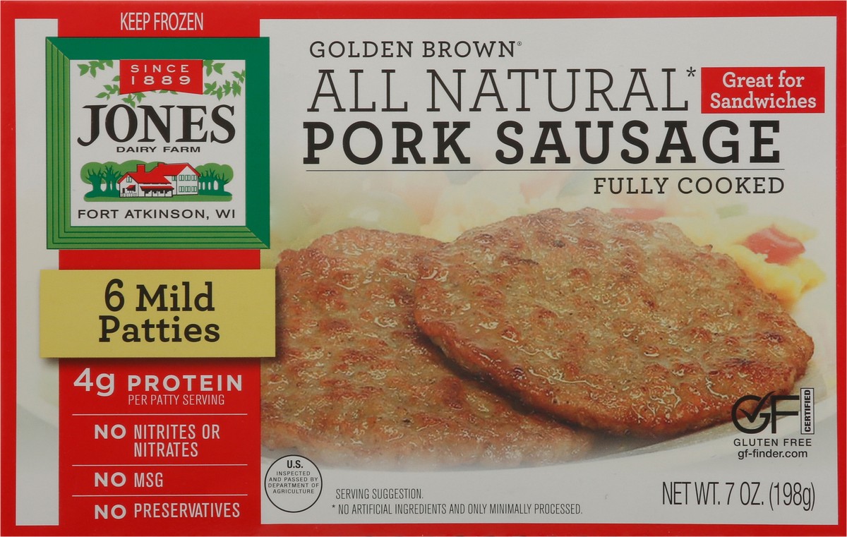 slide 6 of 9, Jones Dairy Farm Golden Brown Mild Pork Sausage Patties 6 ea, 6 ct