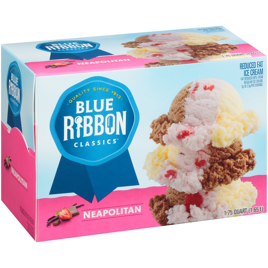 slide 2 of 8, Blue Ribbon Classics by Blue Bunny Neapolitan Light Ice Cream, 1.75 qt