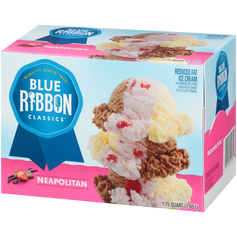 slide 3 of 8, Blue Ribbon Classics by Blue Bunny Neapolitan Light Ice Cream, 1.75 qt