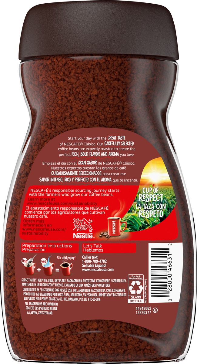 NESCAFÉ CLÁSICO Instant Coffee, Dark Roast, 1 Jar (7 Oz)