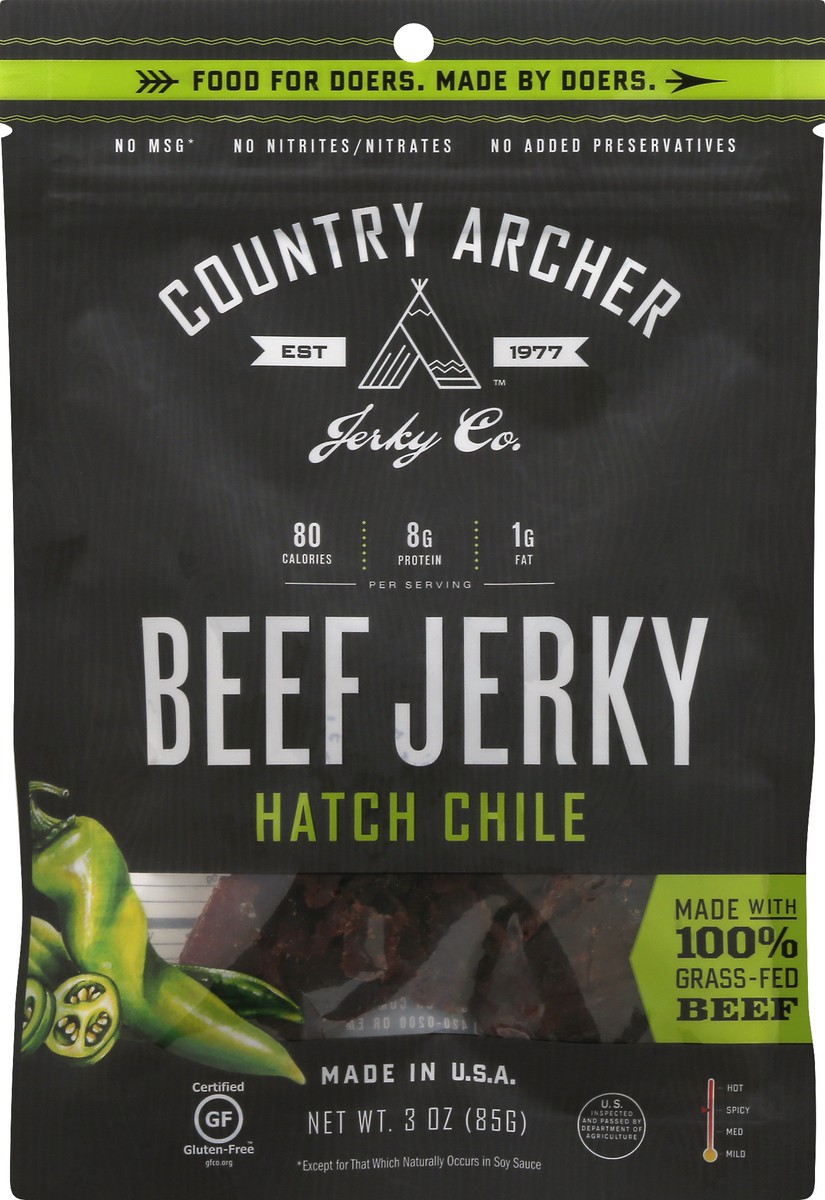 slide 8 of 8, Country Archer Hatch Chile Beef Jerky, 3 oz