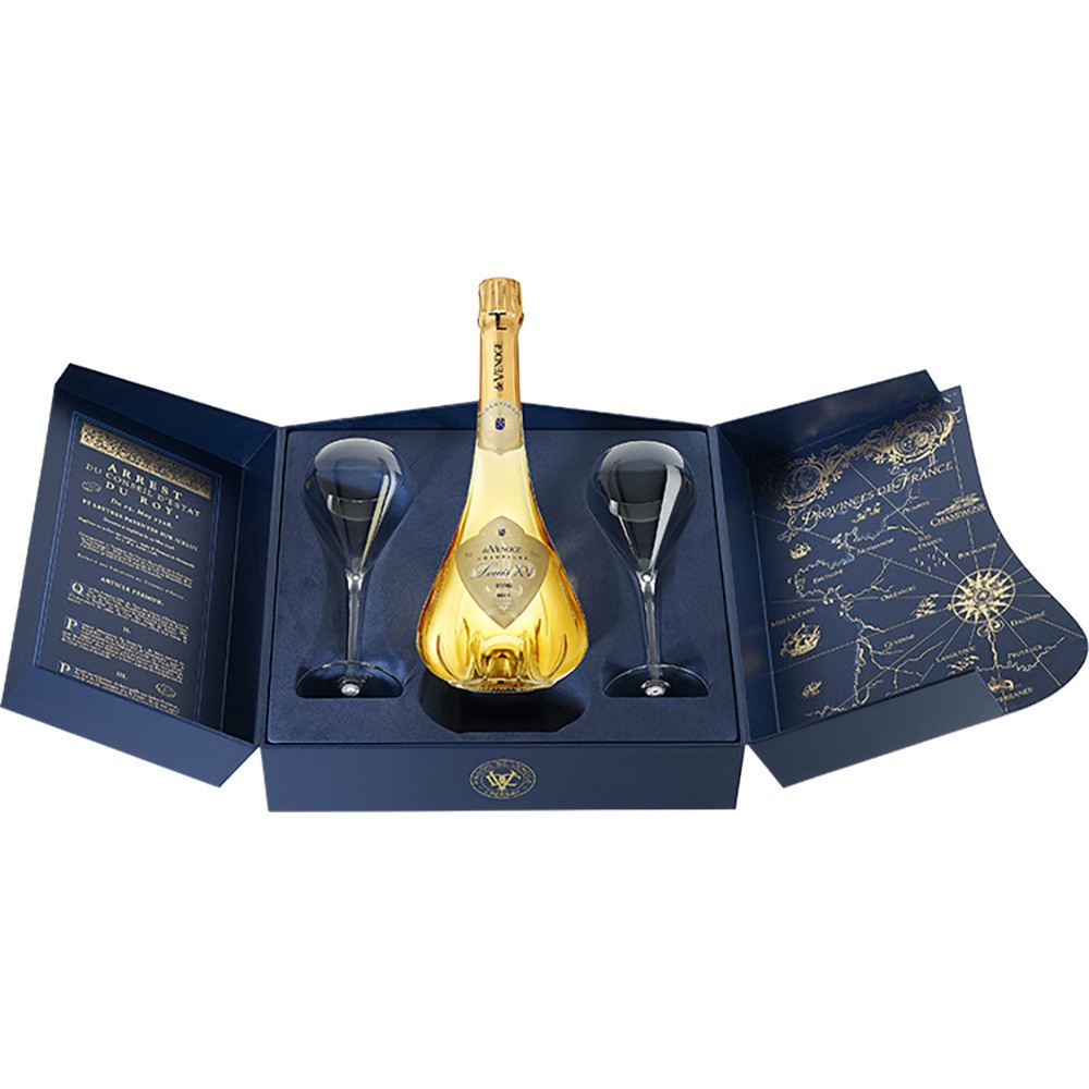 slide 1 of 1, De Venoge Louis Xv Gift W 2 Glass, 750 ml