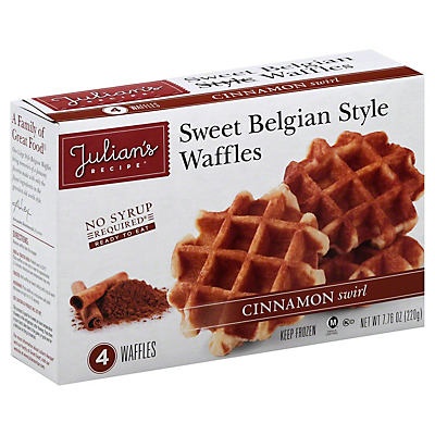 slide 1 of 5, Julian's Recipe Sweet Belgian Waffles Cinnamon, 6 ct