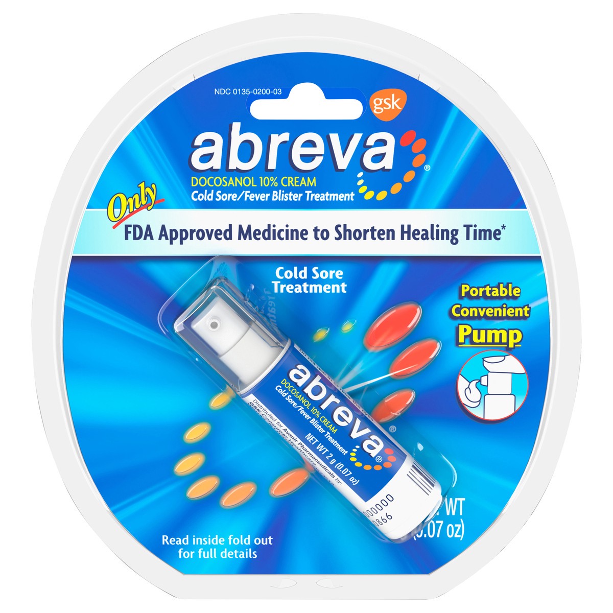 slide 1 of 1, Abreva Cold Sore/Fever Blister Treatment, 0.07 oz