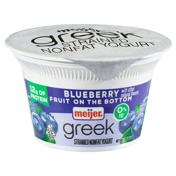 slide 1 of 2, Meijer Blueberry Greek Nonfat Yogurt, 5.3 oz