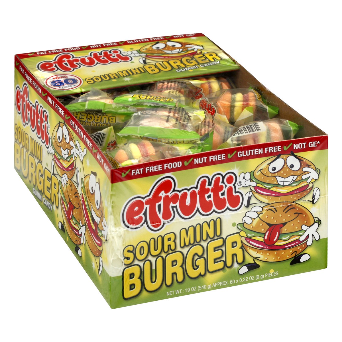 slide 7 of 10, eFrutti Sour Mini Burger Gummi Candy 60 ea, 60 ct