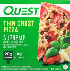 Quest Thin Crust Supreme Pizza 13.3 oz