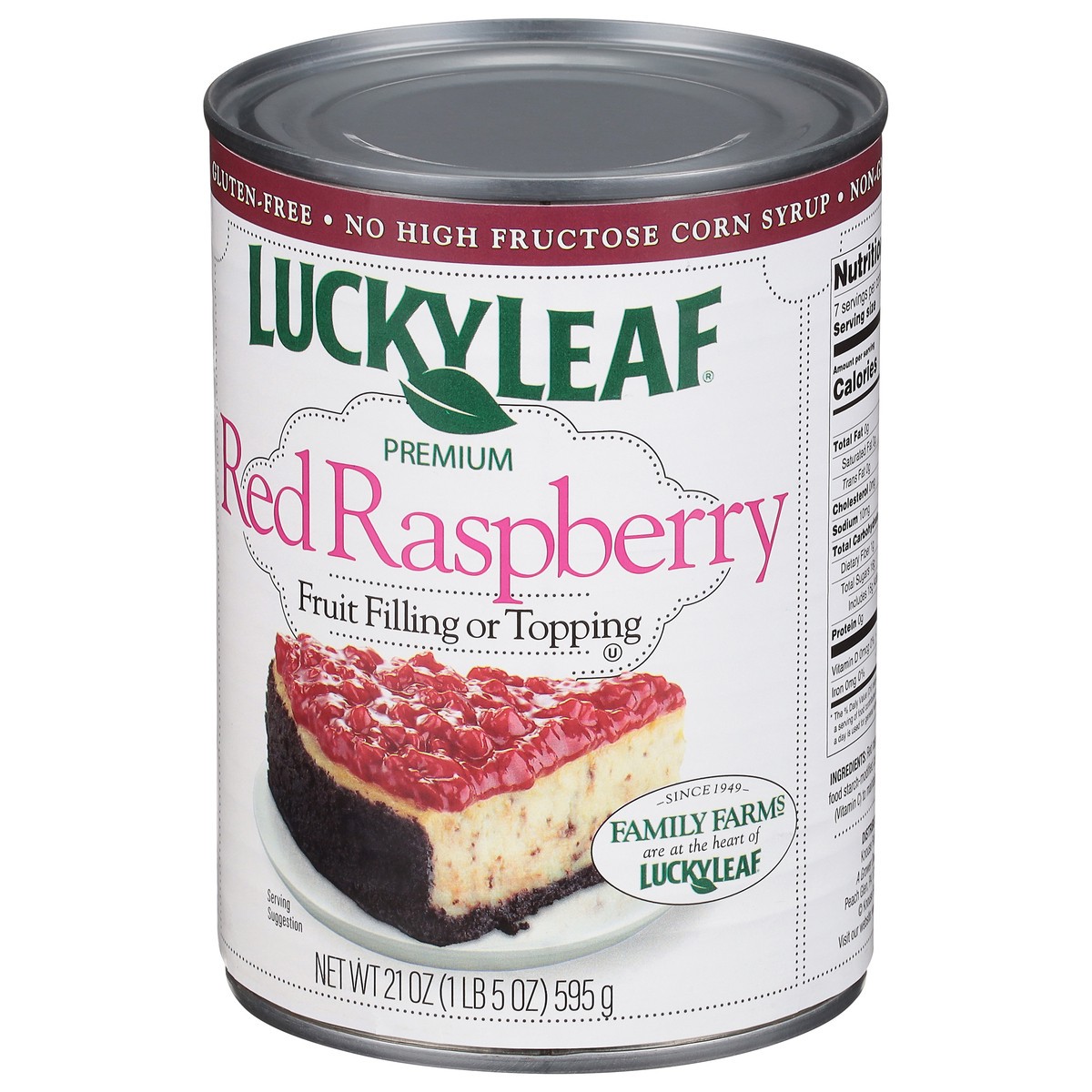 slide 4 of 9, Lucky Leaf Premium Red Raspberry Fruit Filling 21 oz, 21 oz