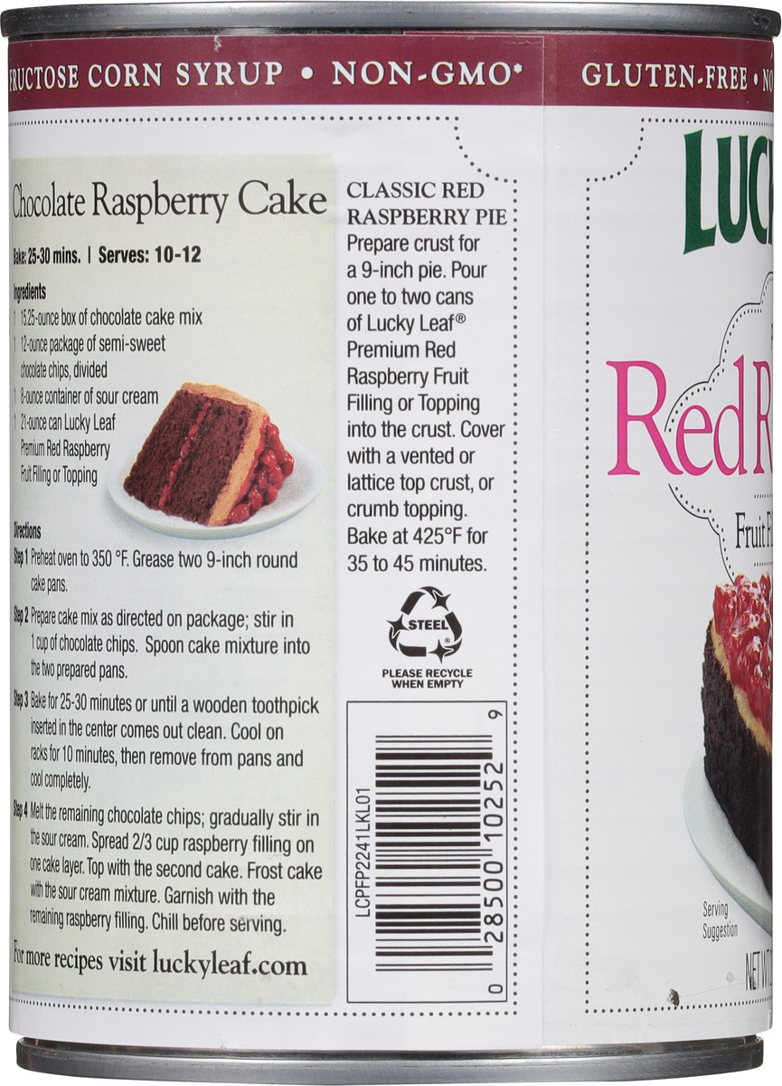 slide 6 of 9, Lucky Leaf Premium Red Raspberry Fruit Filling 21 oz, 21 oz