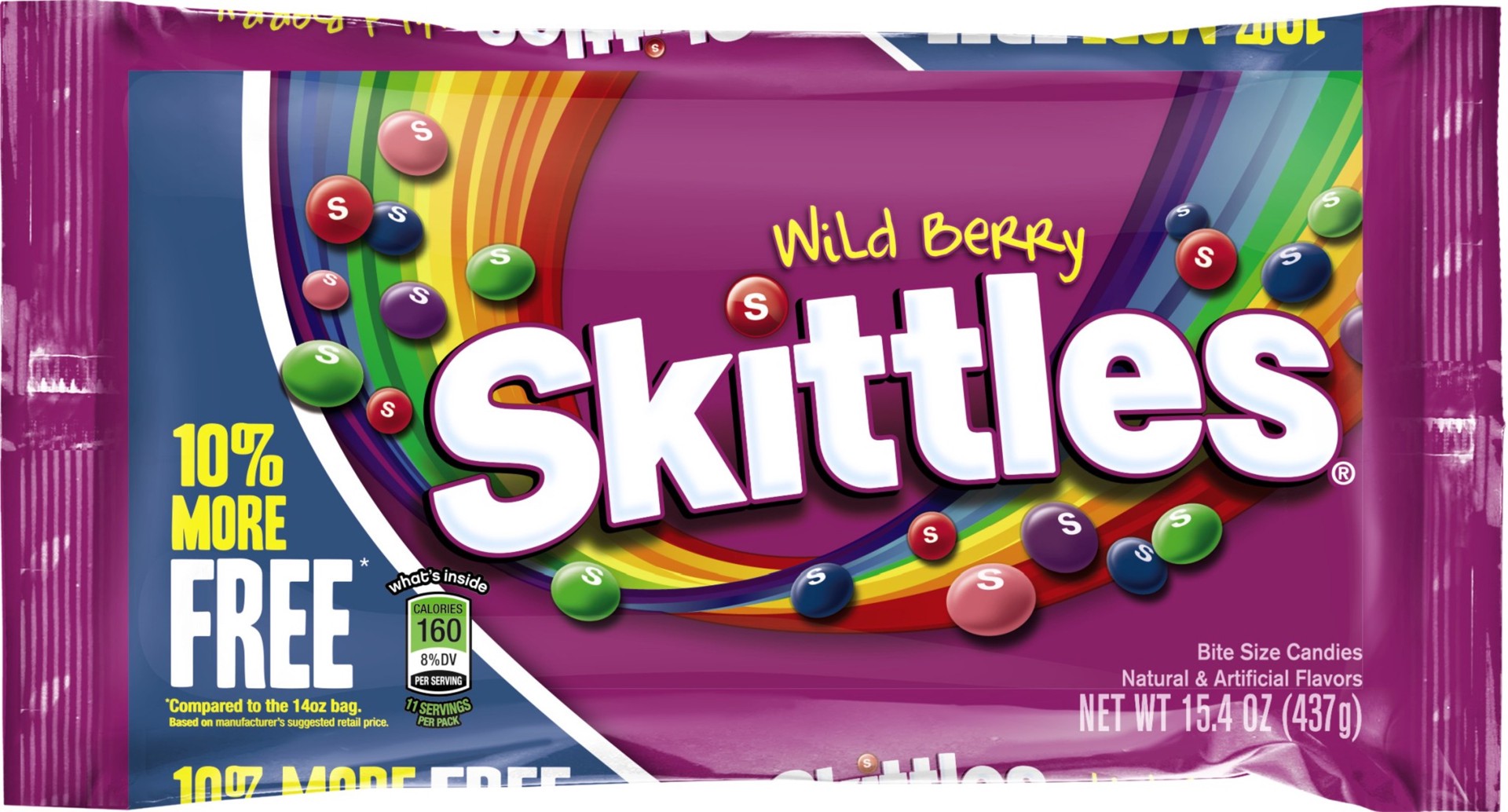 slide 1 of 2, Skittles Wild Berry Bonus Bulk Candy Bag, 15.4 ounce, 15.4 oz