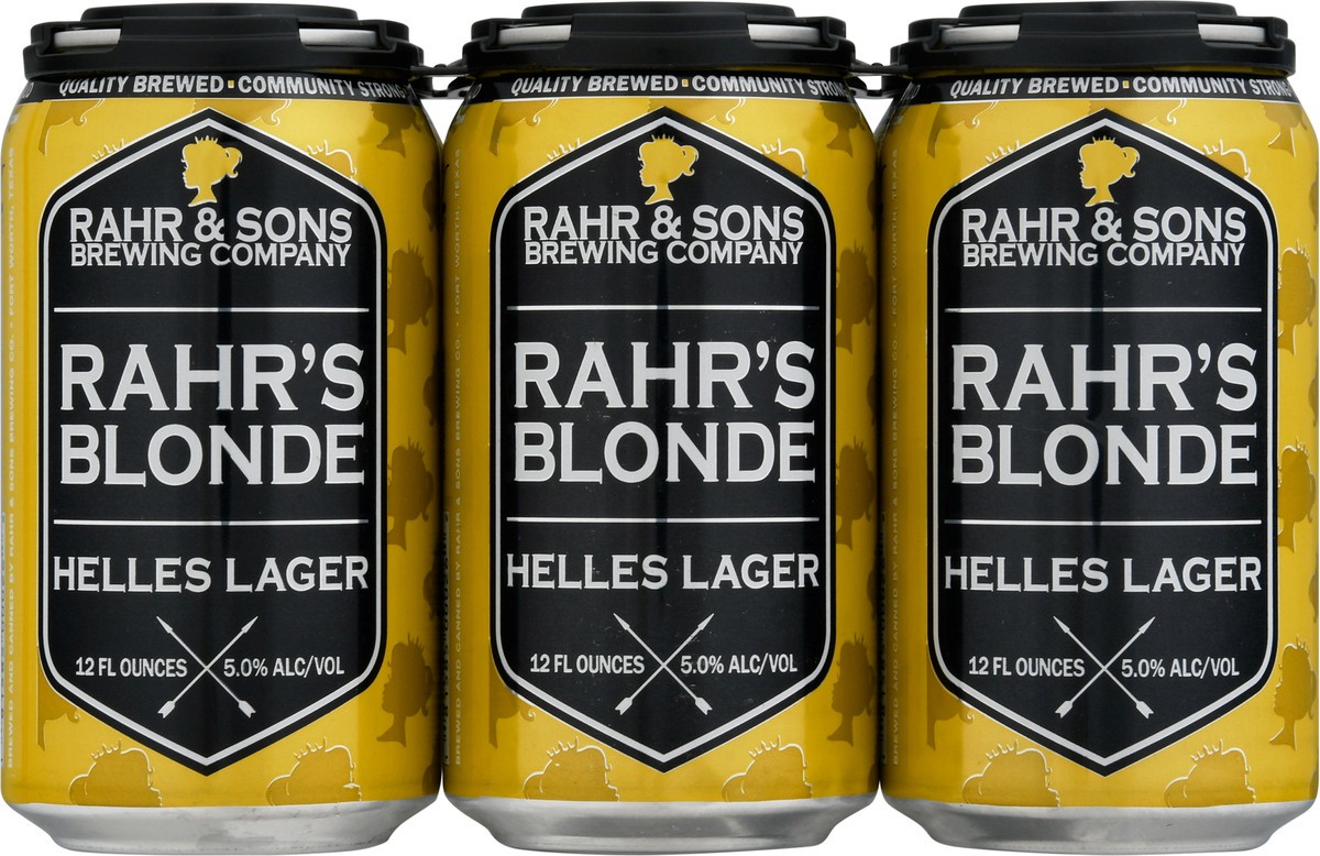 slide 5 of 12, Rahr & Sons Brewing Company Blonde Ale 6 Pack 12 Ounce Cans, 6 ct; 12 oz
