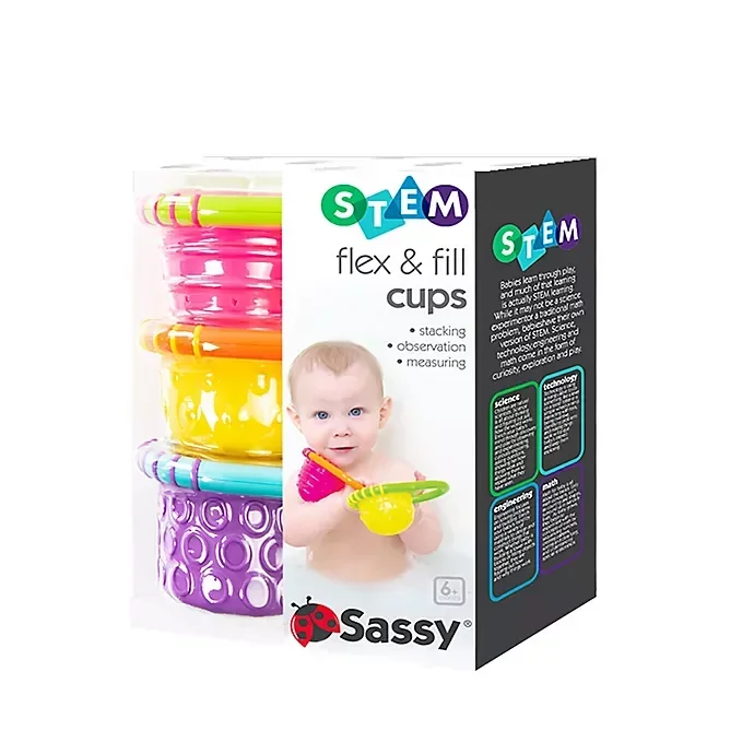 slide 4 of 4, Sassy Fill Cup Bath Toys, 3 ct