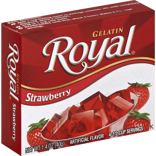 slide 2 of 2, Royal Gelatin Strawberry, 4 ct; 1.4 oz