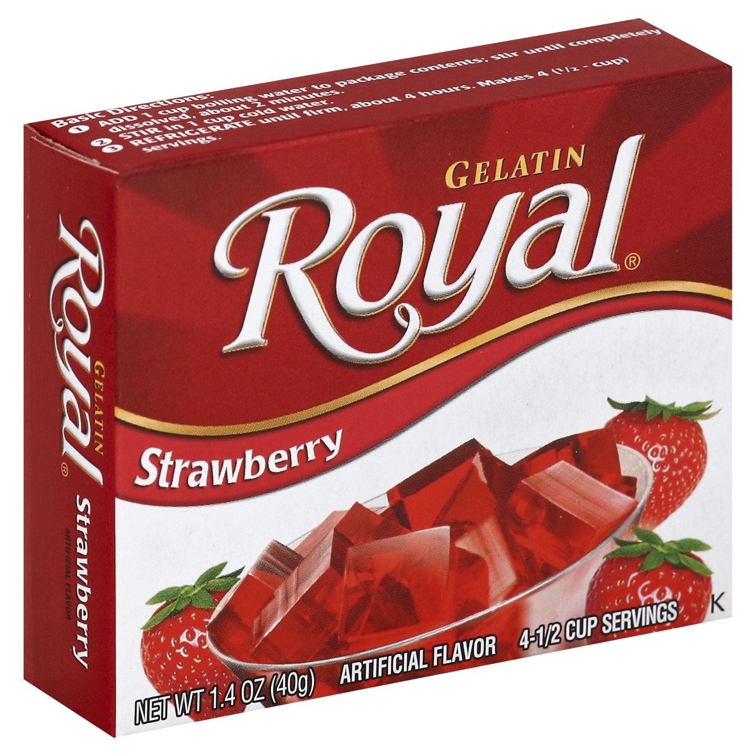slide 1 of 2, Royal Gelatin Strawberry, 4 ct; 1.4 oz