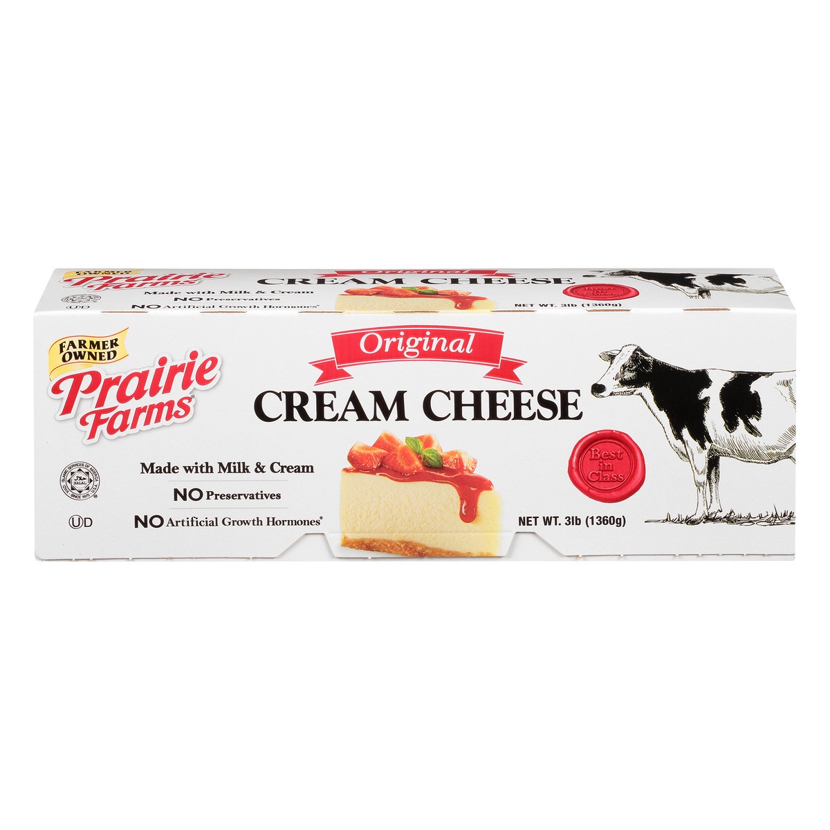 slide 1 of 10, Prairie Farms Cream Cheese, Original, 3 lb