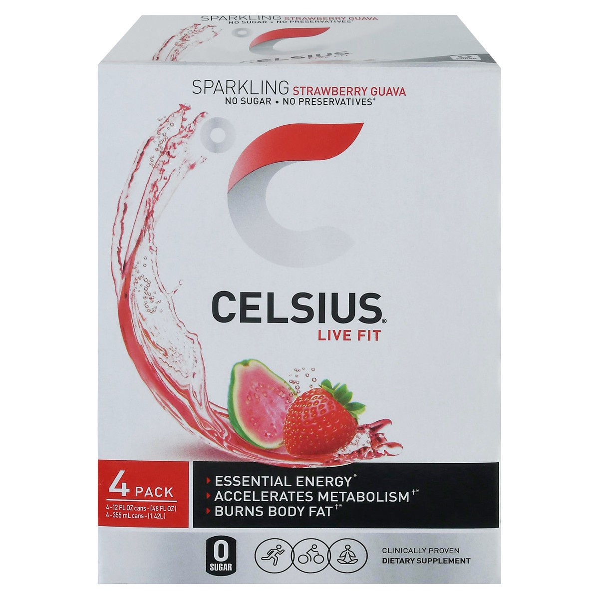 Celsius Sparkling Strawberry Guava Energy Drink 4 pk 12 oz | Shipt