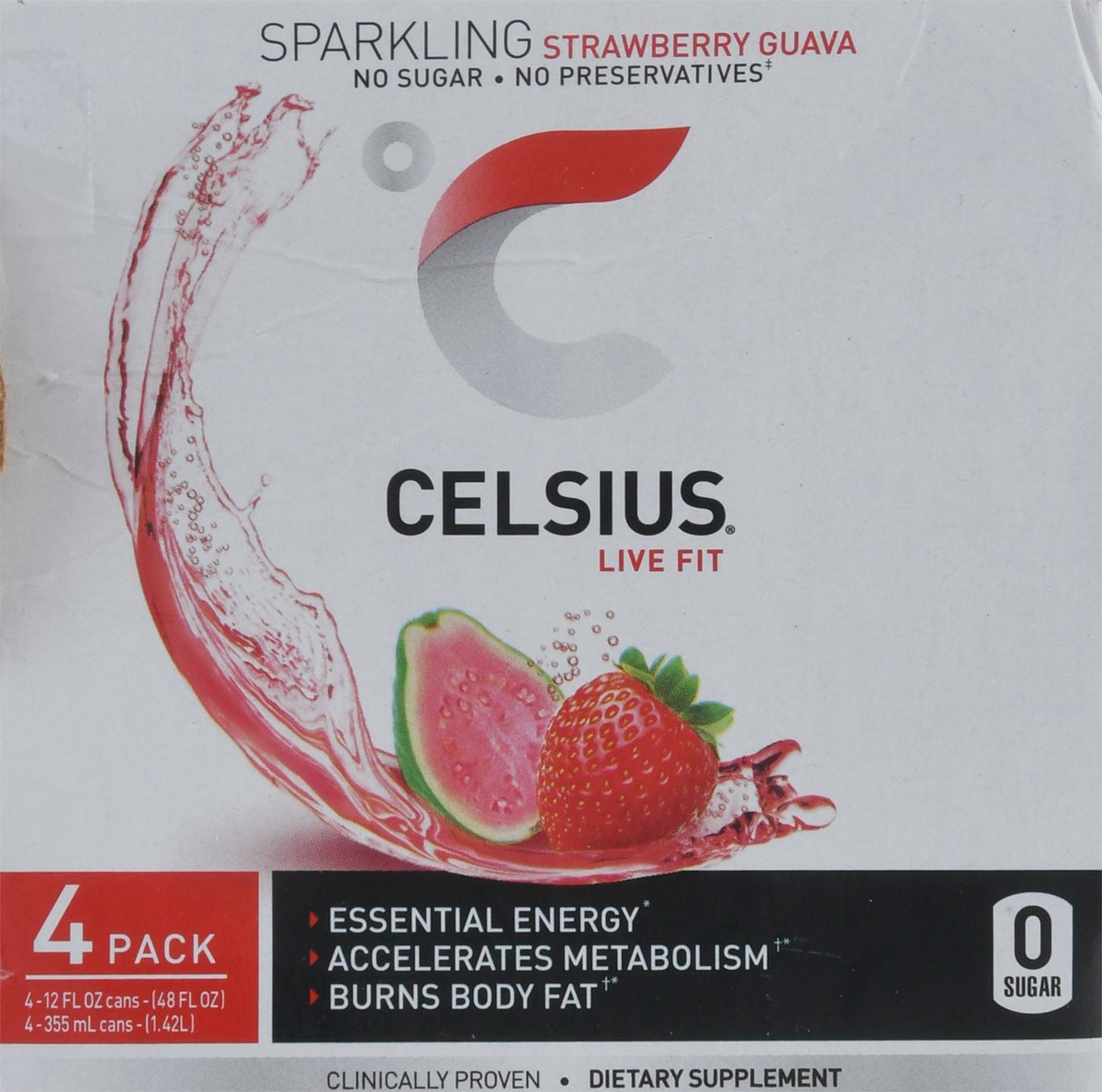 slide 9 of 9, CELSIUS Life Fit Strawberry Guava Energy Drink - 4 ct, 48 oz