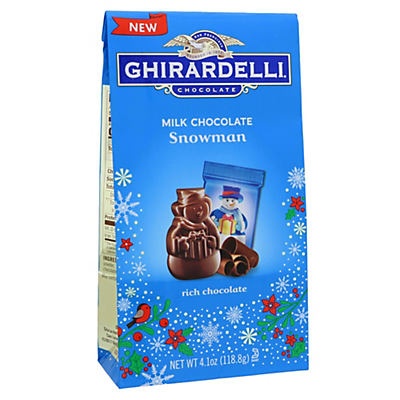 slide 1 of 4, Ghirardelli Milk Chocolate Snowman Bag, 4.2 oz