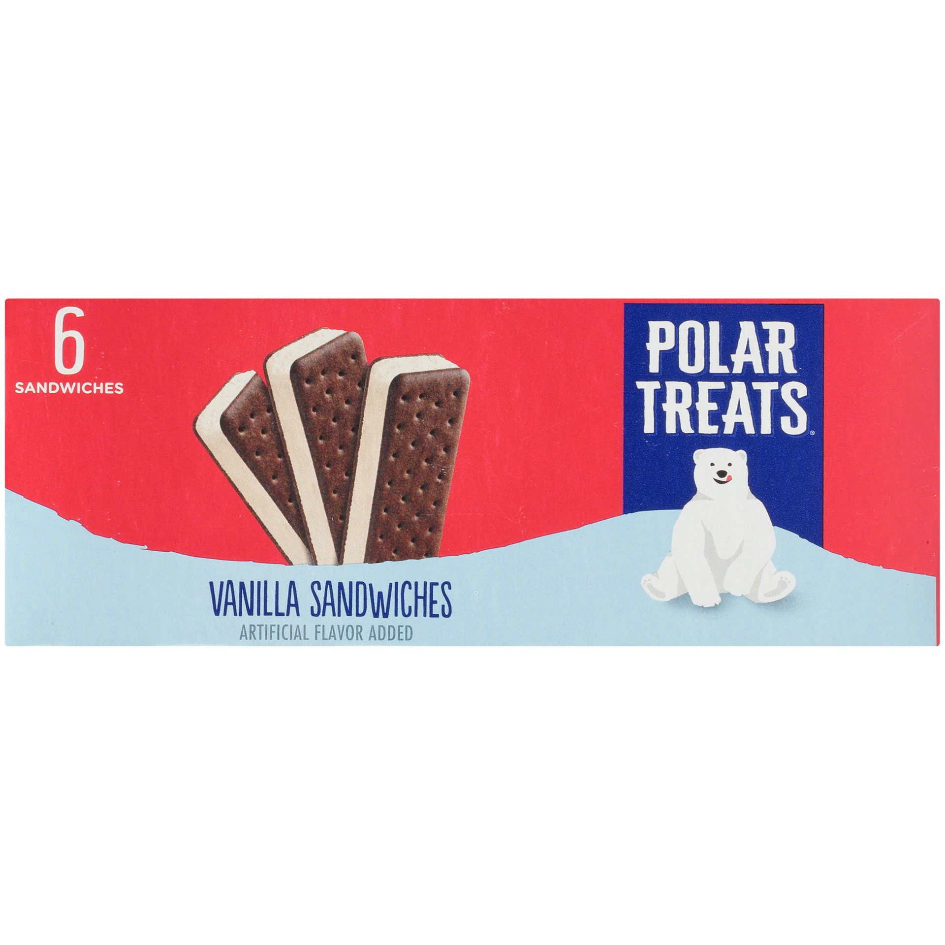 slide 2 of 7, Polar Treats Vanilla Ice Cream Sandwich, 6 ct
