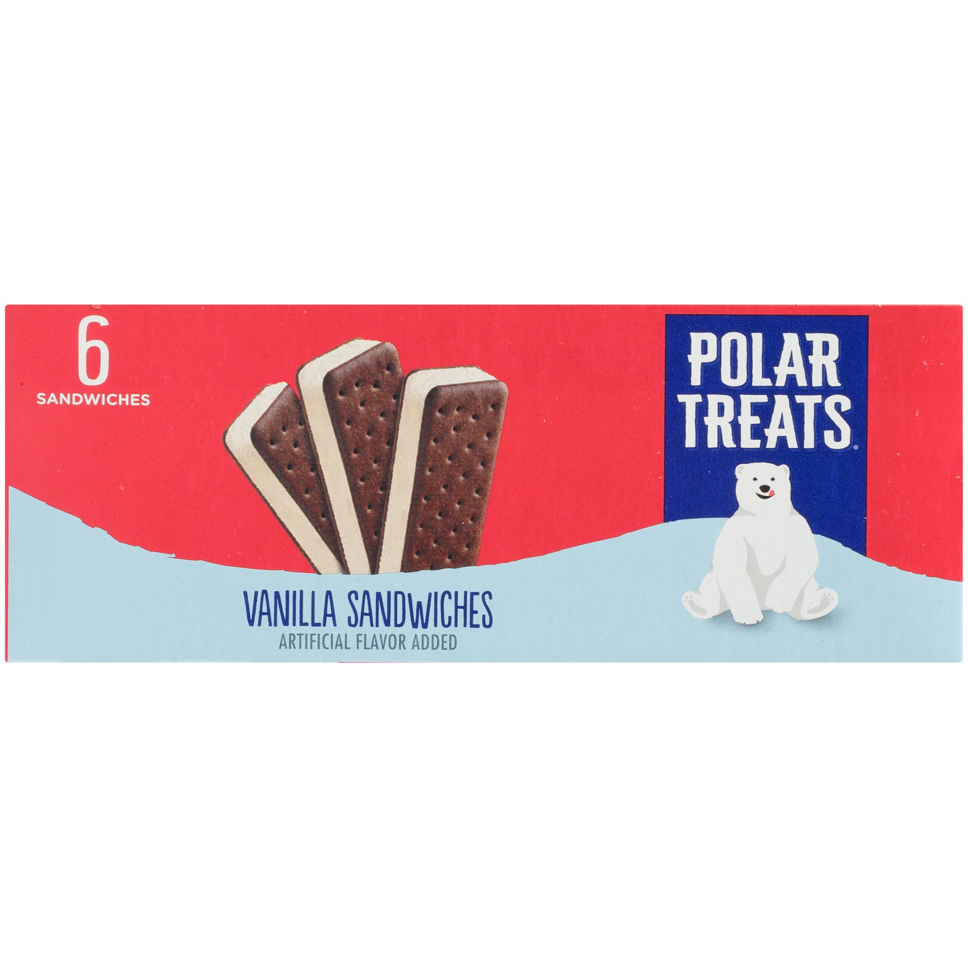 slide 3 of 7, Polar Treats Vanilla Ice Cream Sandwich, 6 ct
