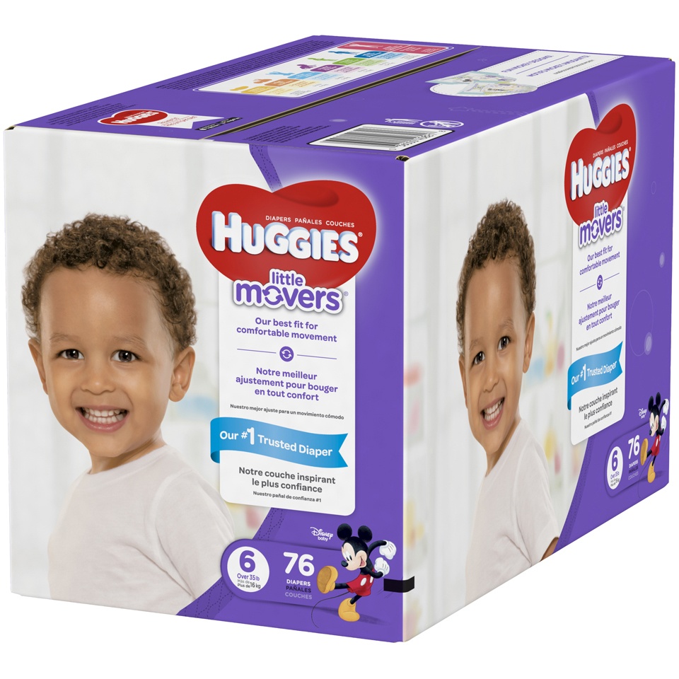 Baby Diapers Size 3, 76 Ct, Huggies Little Movers