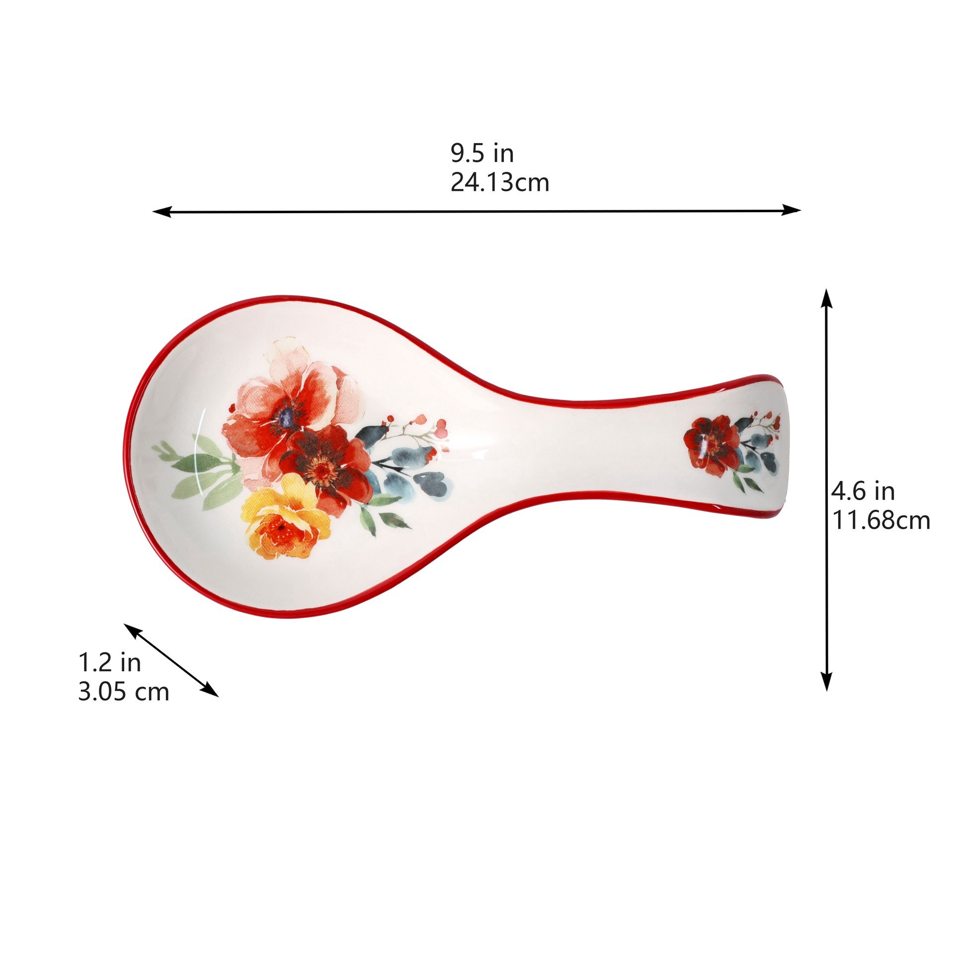 slide 2 of 3, 9.5" Fall Floral Spoon Rest By Ashland, 9.5 in x 4.6 in x 1.2 in