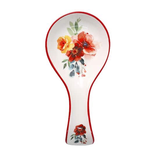 slide 1 of 3, 9.5" Fall Floral Spoon Rest By Ashland, 9.5 in x 4.6 in x 1.2 in