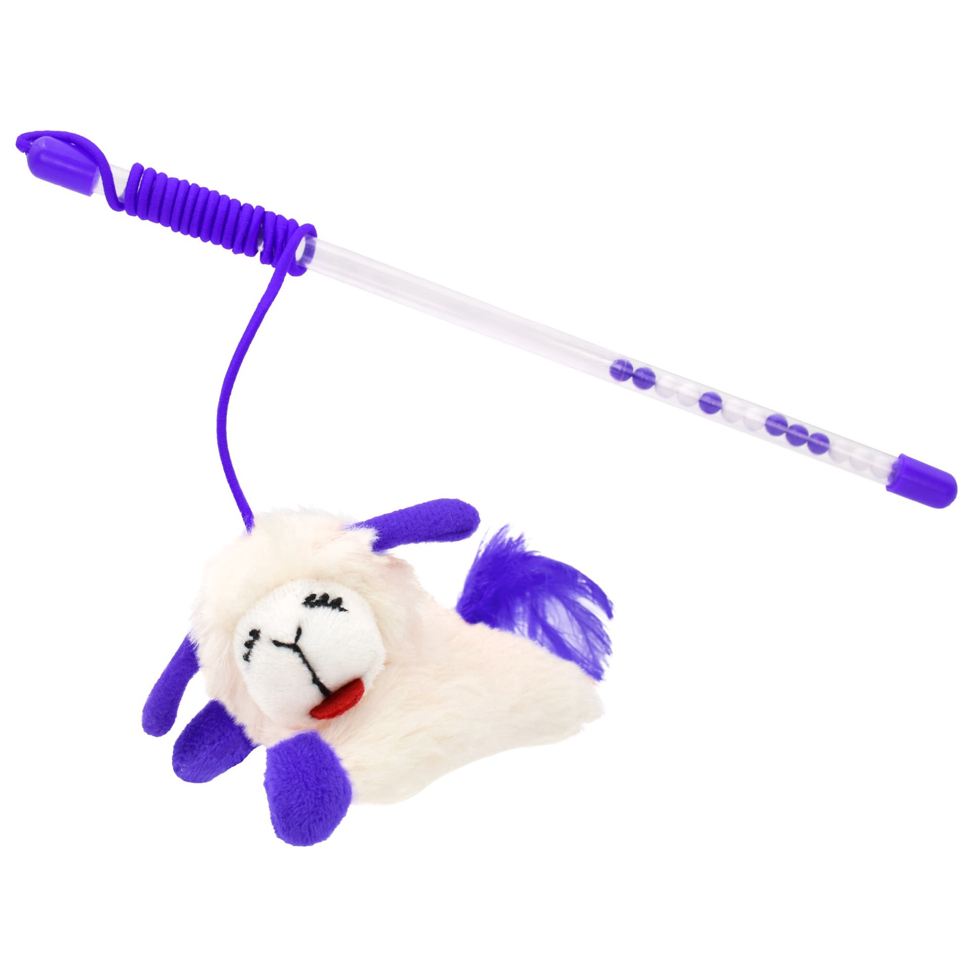 slide 1 of 1, Multipet International Lamb Chop Purple 8" Cat Teaser, 8 in