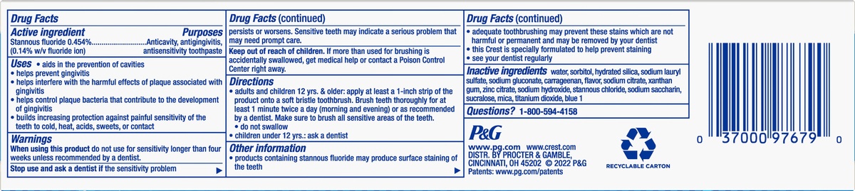 slide 4 of 5, Crest Pro-Health Whitening Gel Toothpaste (6.3oz), 6.3 oz