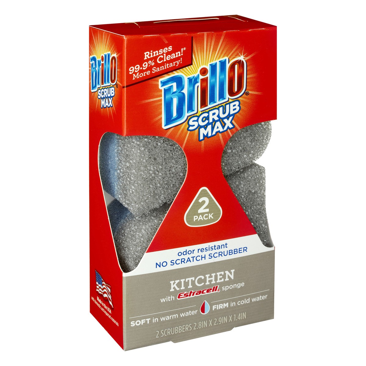 slide 2 of 6, Brillo Scrub Max Sponge Kitchen, 1 ct