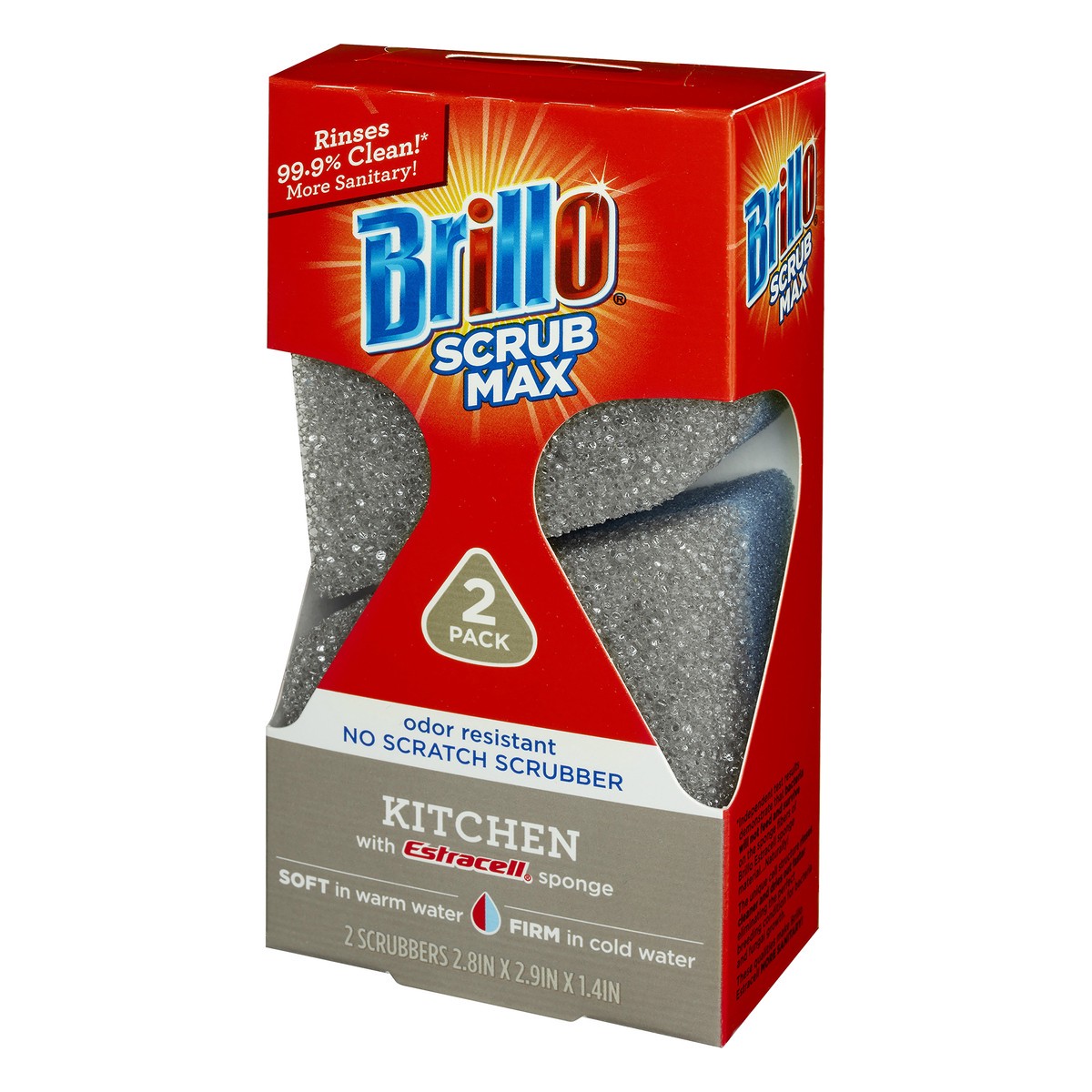 slide 3 of 6, Brillo Scrub Max Sponge Kitchen, 1 ct