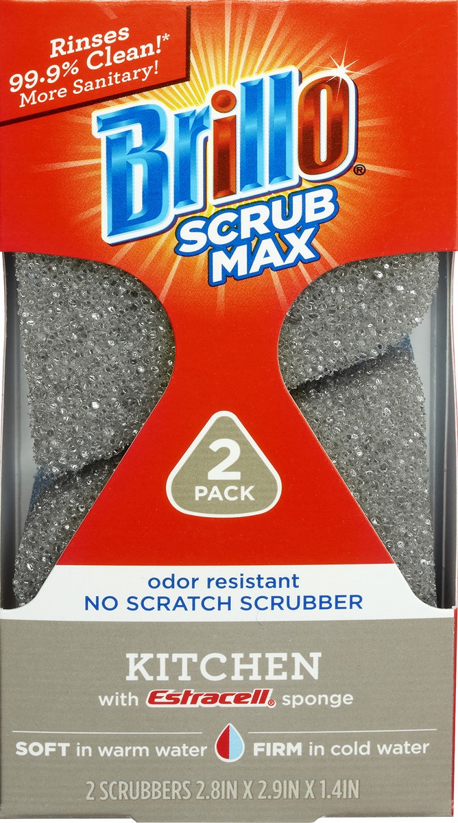 slide 6 of 6, Brillo Scrub Max Sponge Kitchen, 1 ct